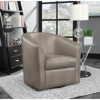 Coaster Furniture 902726 Upholstery Sloped Arm Swivel Accent Chair Champagne